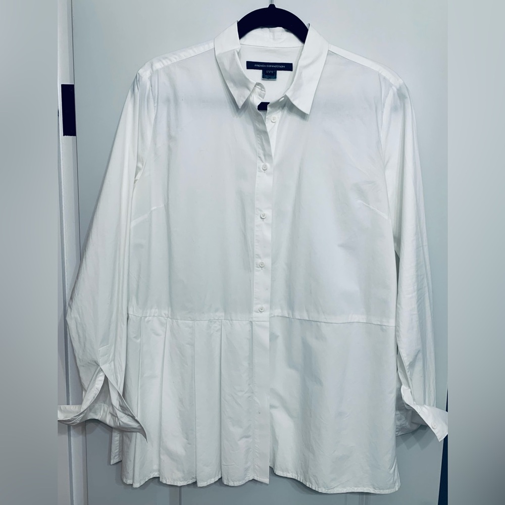 French Connection White Women’s Tunic, 100% Cotton, Sz 8